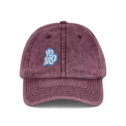 Yo Bro Vintage Hat – Funny Bold Embroidered Hat for Men and Women with Bro Energy
