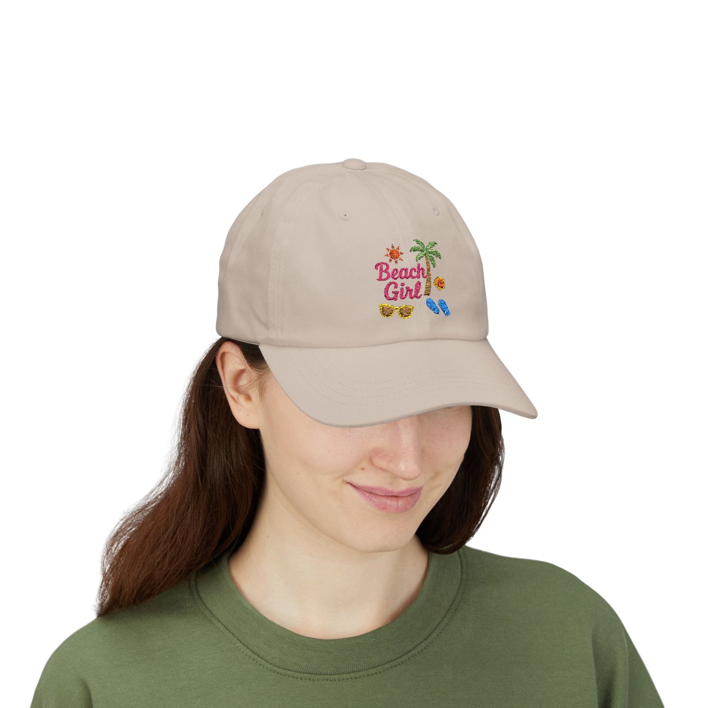 Beach Girl Classic Dad Hat – Embroidered Summer Hat for Ocean Lovers, Sun Seekers, and Coastal Cuties