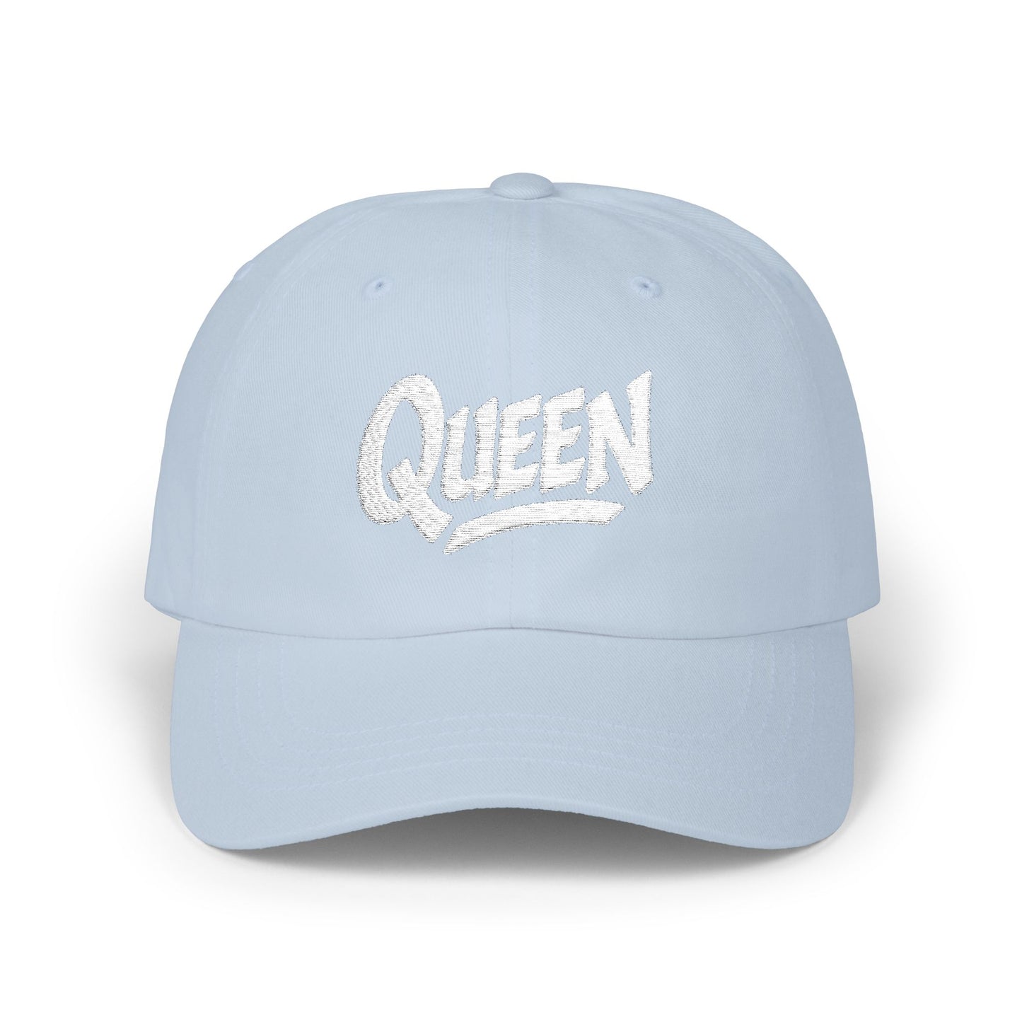 Queen Embroidered Classic Dad Hat – Bold Crown-Inspired Design for Queens Who Rule, Empowerment Style for Everyday Royalty. White Letters