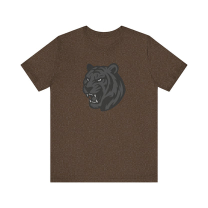 Tiger Head Graphic Tee Dark Theme – Fierce Vector Design with Bold Monochrome Detail