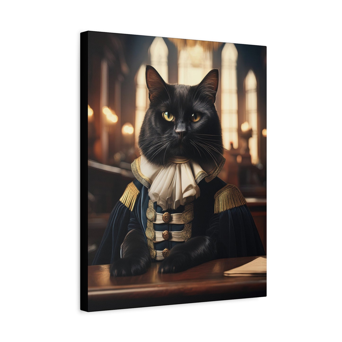 Judge Whiskers Canvas Art | Stretched Matte Wall Decor