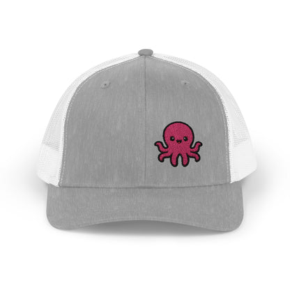 Cute Octopus Trucker Hat – Embroidered Kawaii Sea Creature Hat for Ocean Lovers and Tentacle Fans