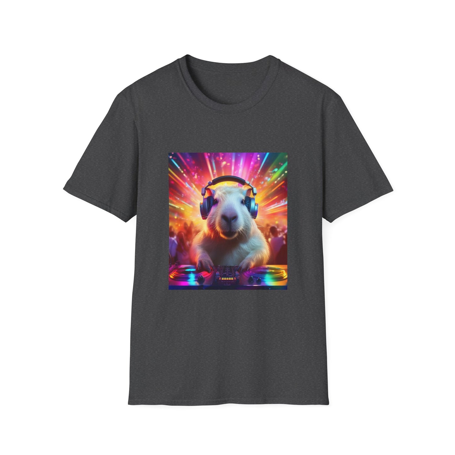 Capybara DJ EDM festival. Unisex Softstyle T-Shirt