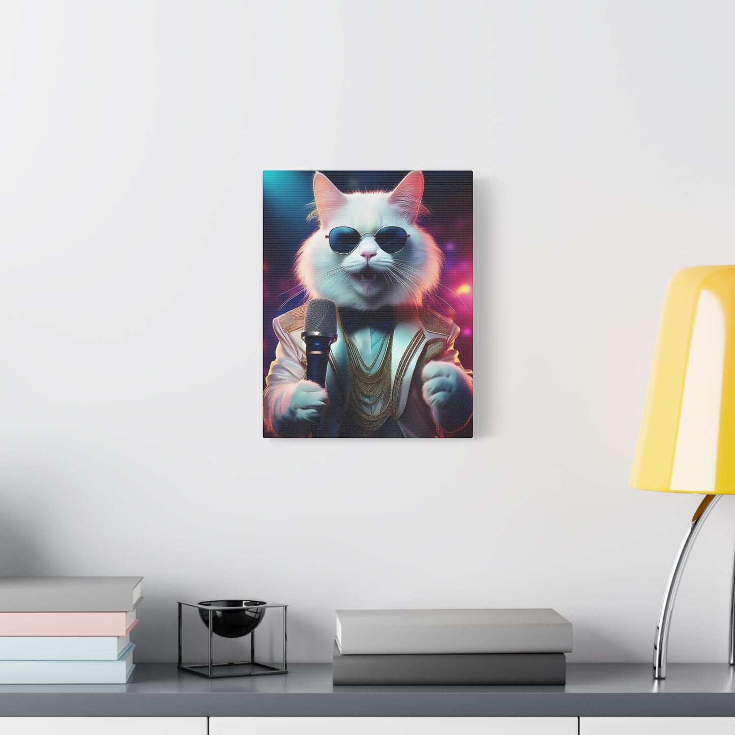 Purr-fectly Cool Lounge Cat Canvas Art | Stretched Matte Wall Decor 002