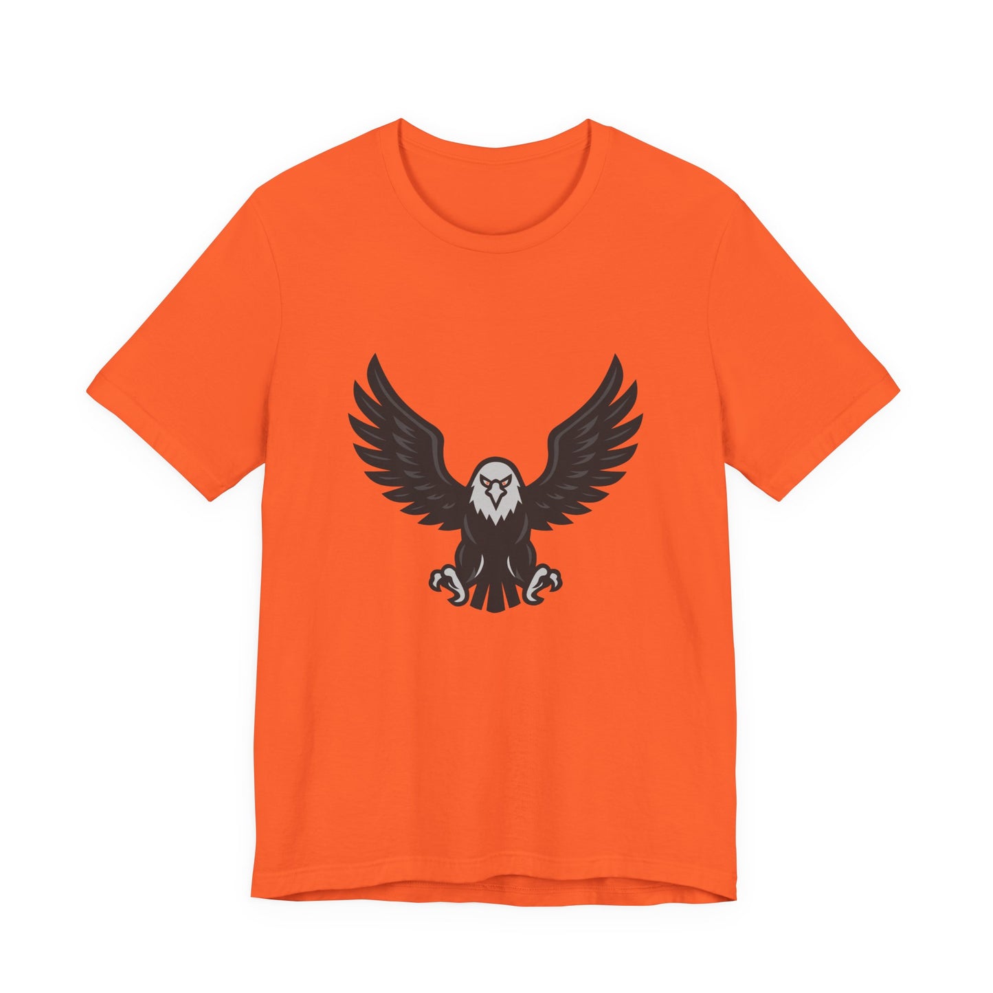 Eagle Wings Graphic T-Shirt – Dark Theme Grayscale Soaring Predator Design on Black Tee with Intensity and Modern Ghost Effect. Unisex Jersey Short Sleeve Tee