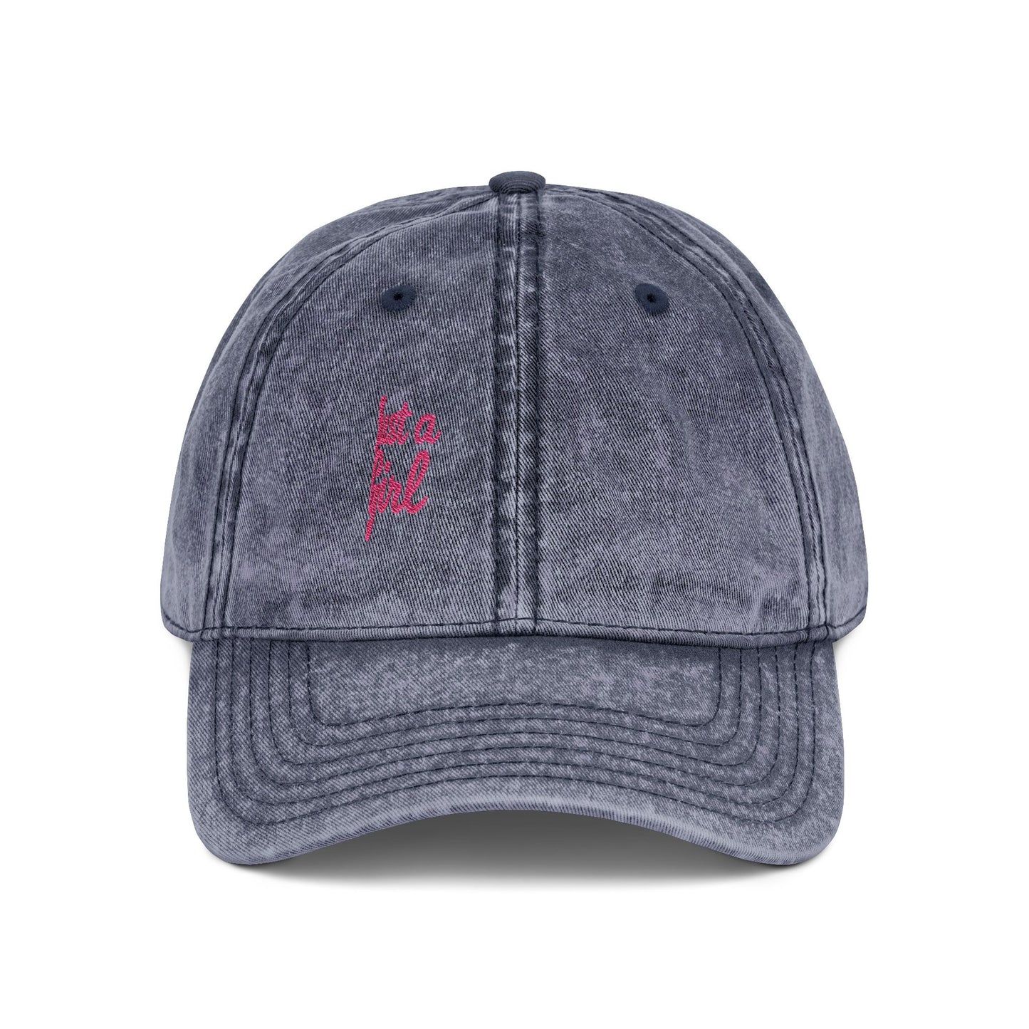 Just a Girl Vintage Hat – Minimalist Script Hat with Bold Feminine Energy and Classic Style
