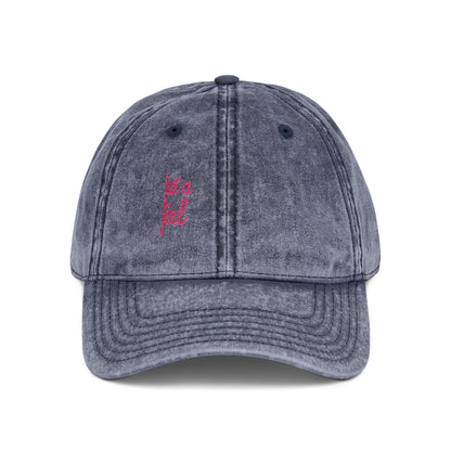 Just a Girl Vintage Hat – Minimalist Script Hat with Bold Feminine Energy and Classic Style
