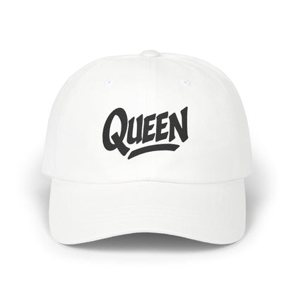 Queen Embroidered Classic Dad Hat – Bold Crown-Inspired Design for Queens Who Rule, Empowerment Style for Everyday Royalty. Black Letters