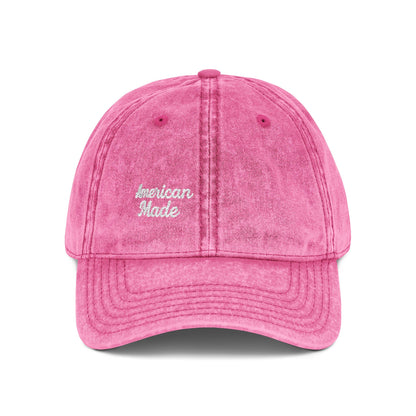 American Made Vintage Hat – Embroidered Patriotic Hat with Retro Script for USA Pride and Everyday Freedom