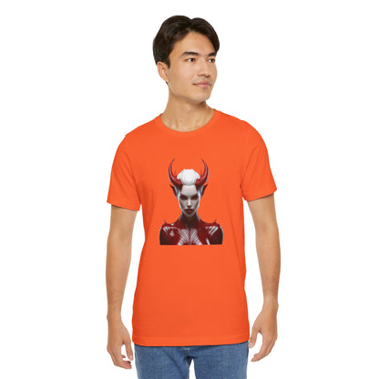 Fierce Devil Woman Halloween Shirt – Seductive Demon Graphic Tee for Bold Halloween Style
