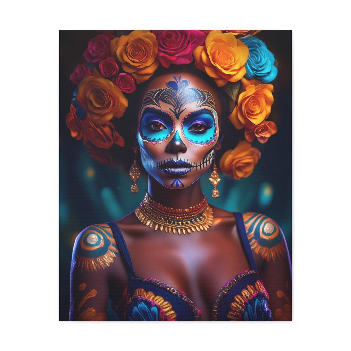 Dia de los Muertos Canvas Art | Day of the Dead - Stretched Matte Wall Decor 002