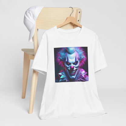 Scary Clown Halloween Shirt – Creepy Evil Clown Face Graphic Tee for Horror Fans. Unisex Jersey Short Sleeve Tee