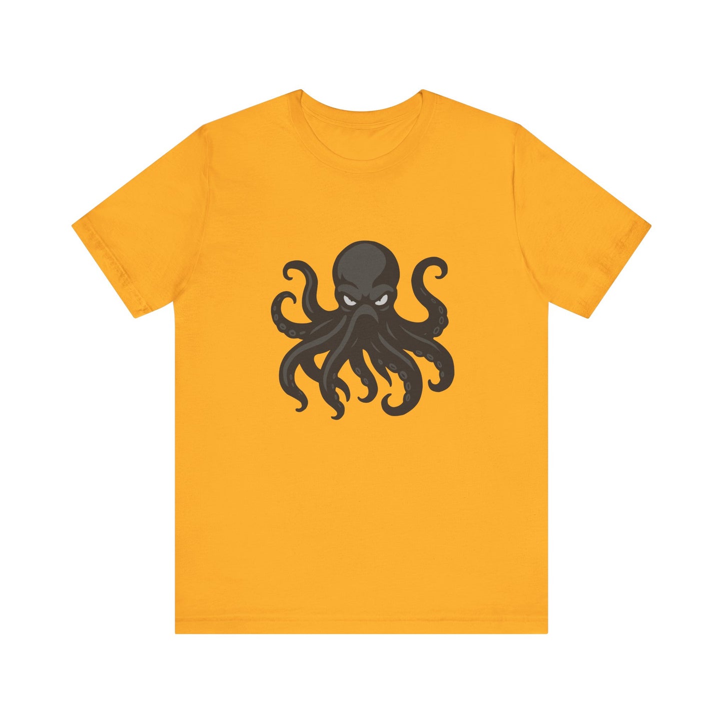 Dark Theme Octopus Graphic T-Shirt – Fierce Grayscale Tentacle Design on Black Tee with Bold Energy and Modern Ghost Effect. Unisex Jersey Short Sleeve Tee