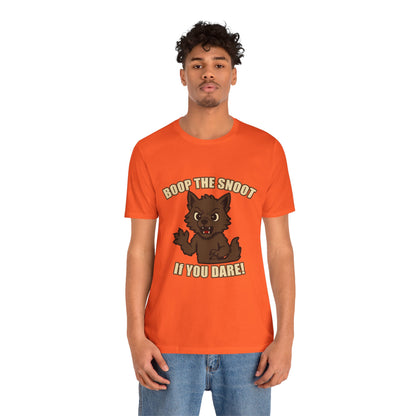 Boop the Snoot If You Dare Halloween Shirt – Funny Werewolf Halloween Graphic Unisex Jersey Short Sleeve Tee for Dog Lovers.