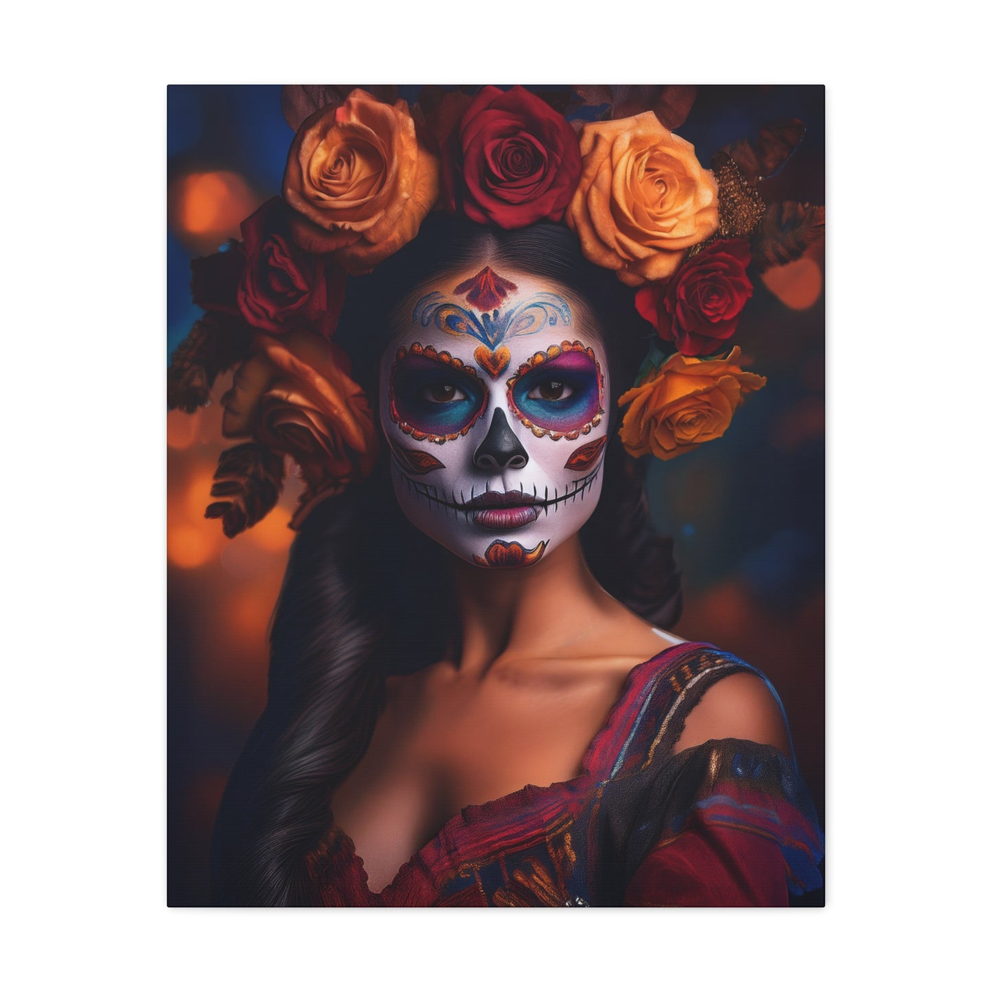 Dia de los Muertos Canvas Art | Day of the Dead - Stretched Matte Wall Decor 009