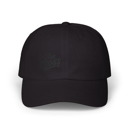 The Boss Classic Dad Hat – Embroidered Funny Statement Hat for Confident Leaders and Power Players. Black Letters