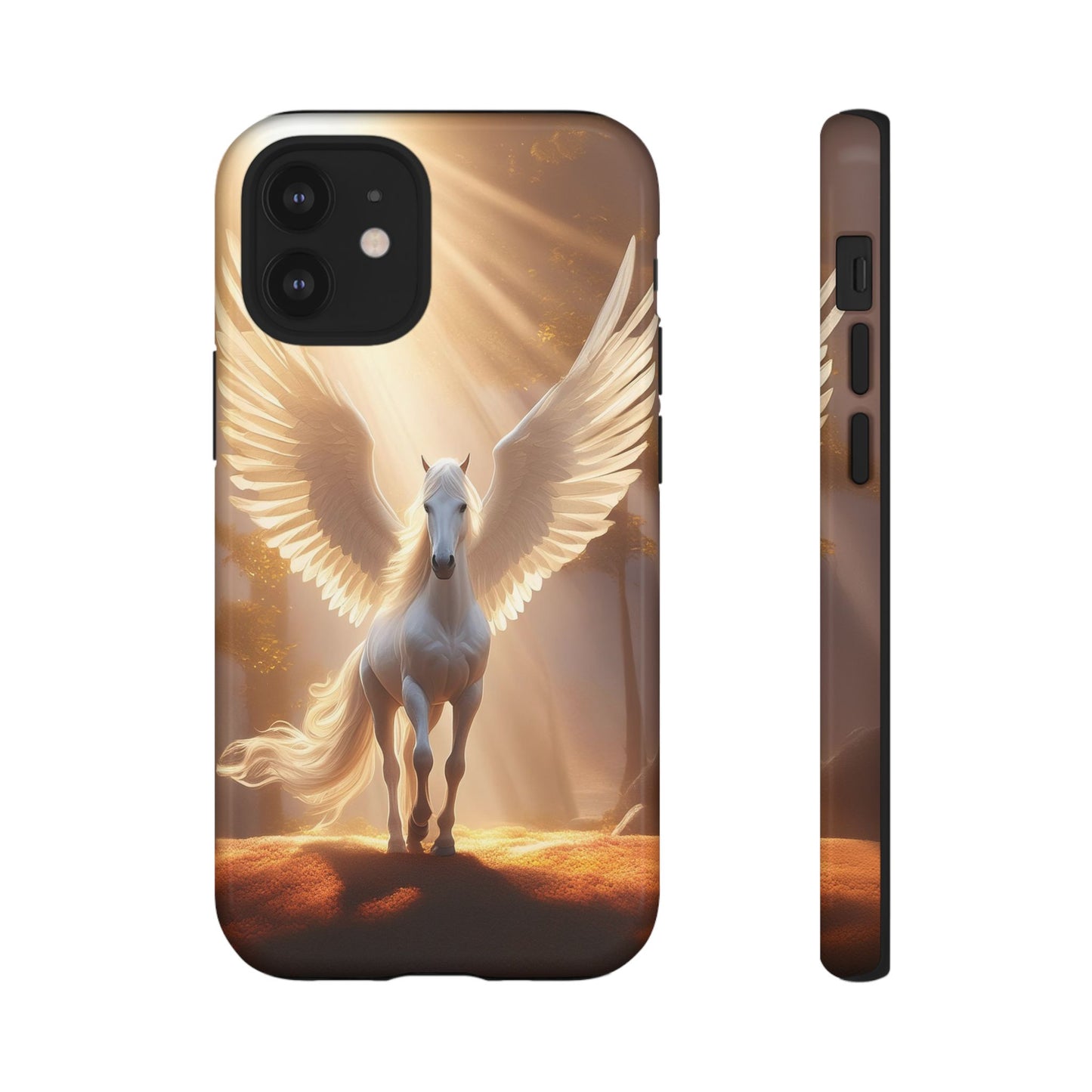 Pegasus Horse with beautiful wings lit by sun rays Tough Cases