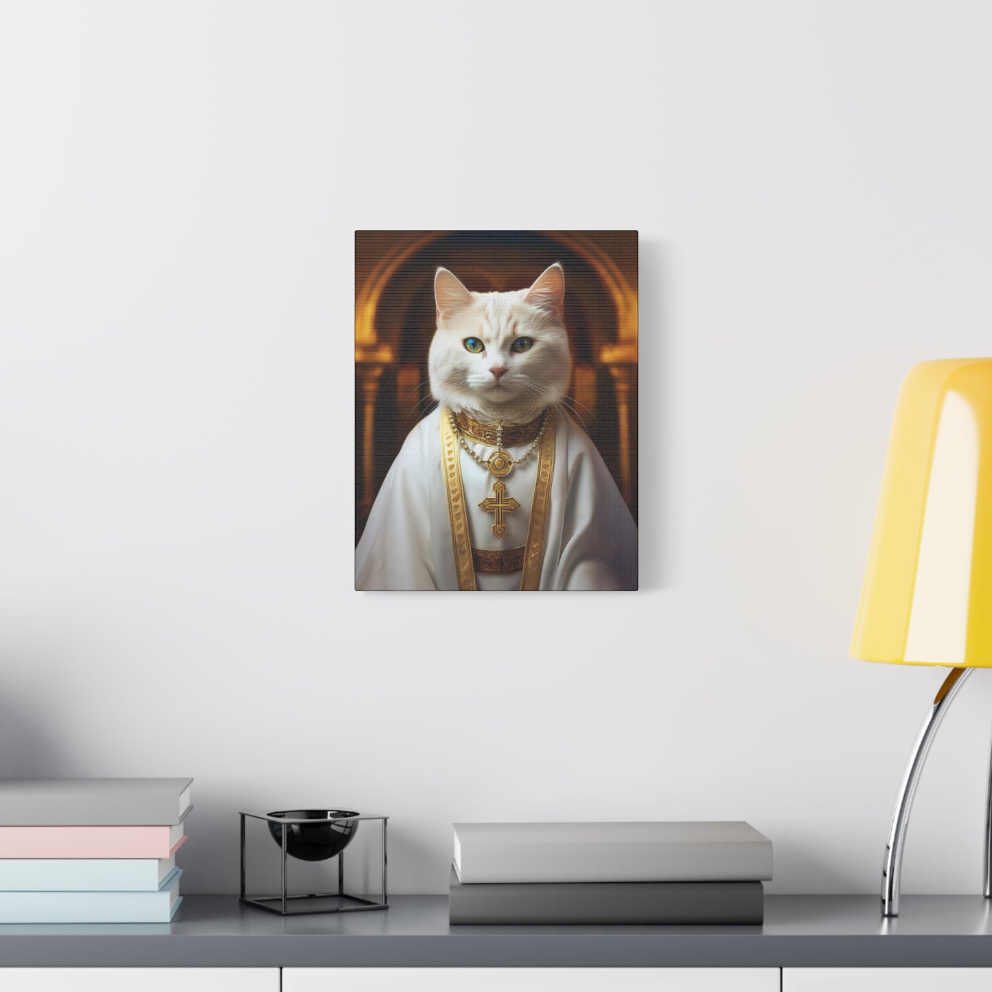 Cat-holic Priest Canvas Art | Stretched Matte Wall Decor