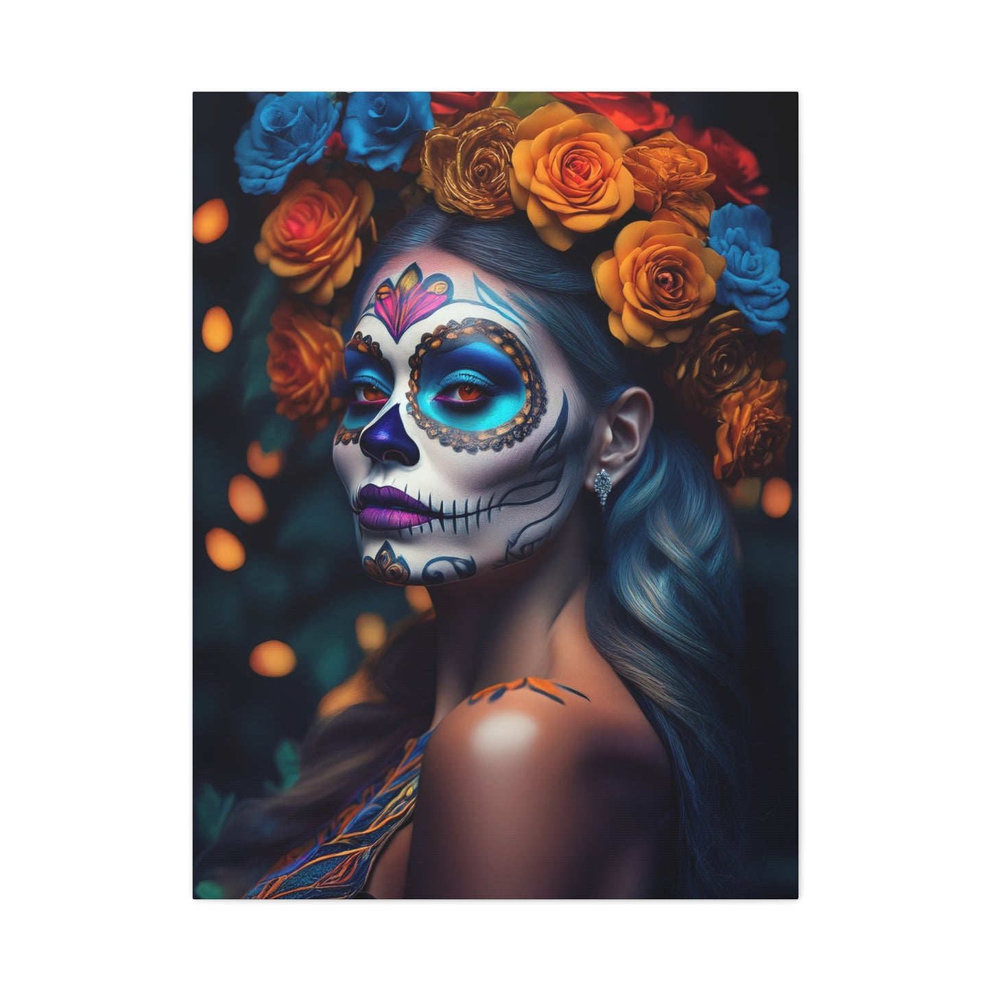 Dia de los Muertos Canvas Art | Day of the Dead - Stretched Matte Wall Decor 003