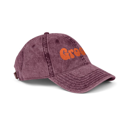 Groovy Vintage Hat – Retro Embroidered Hat with 70s Style Font for Funky Vibes, Chill Days, and Vintage Cool