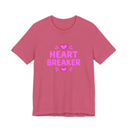 Colorful Design Heartbreaker Shirt – Cute Bubble Letter Tee with a Sarcastic Twist for Sweet but Savage Individuals. Unisex Jersey Short Sleeve Tee