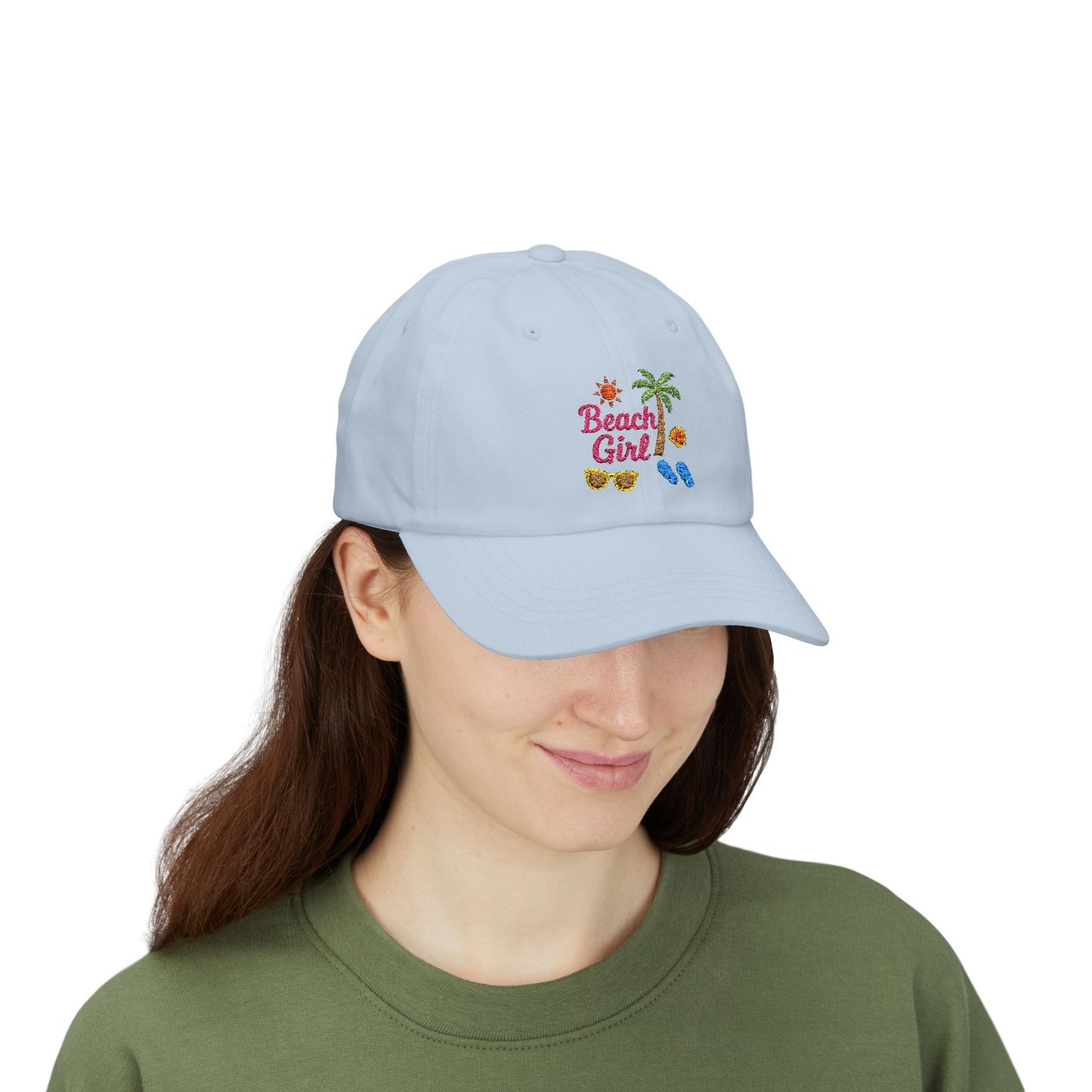 Beach Girl Classic Dad Hat – Embroidered Summer Hat for Ocean Lovers, Sun Seekers, and Coastal Cuties