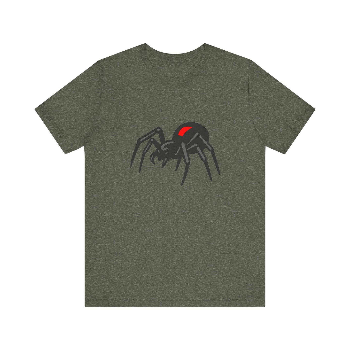 Black Widow Spider Graphic Tee Dark Theme – Deadly Cool Vector Design with Red Mark Accent