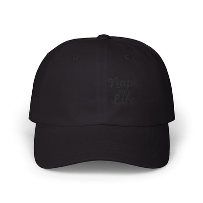 Naps Are Life Embroidered Classic Dad Hat – Cozy Comfort Hat for Nap Lovers, Rest Day Mood, and Chill Style. Black Letters