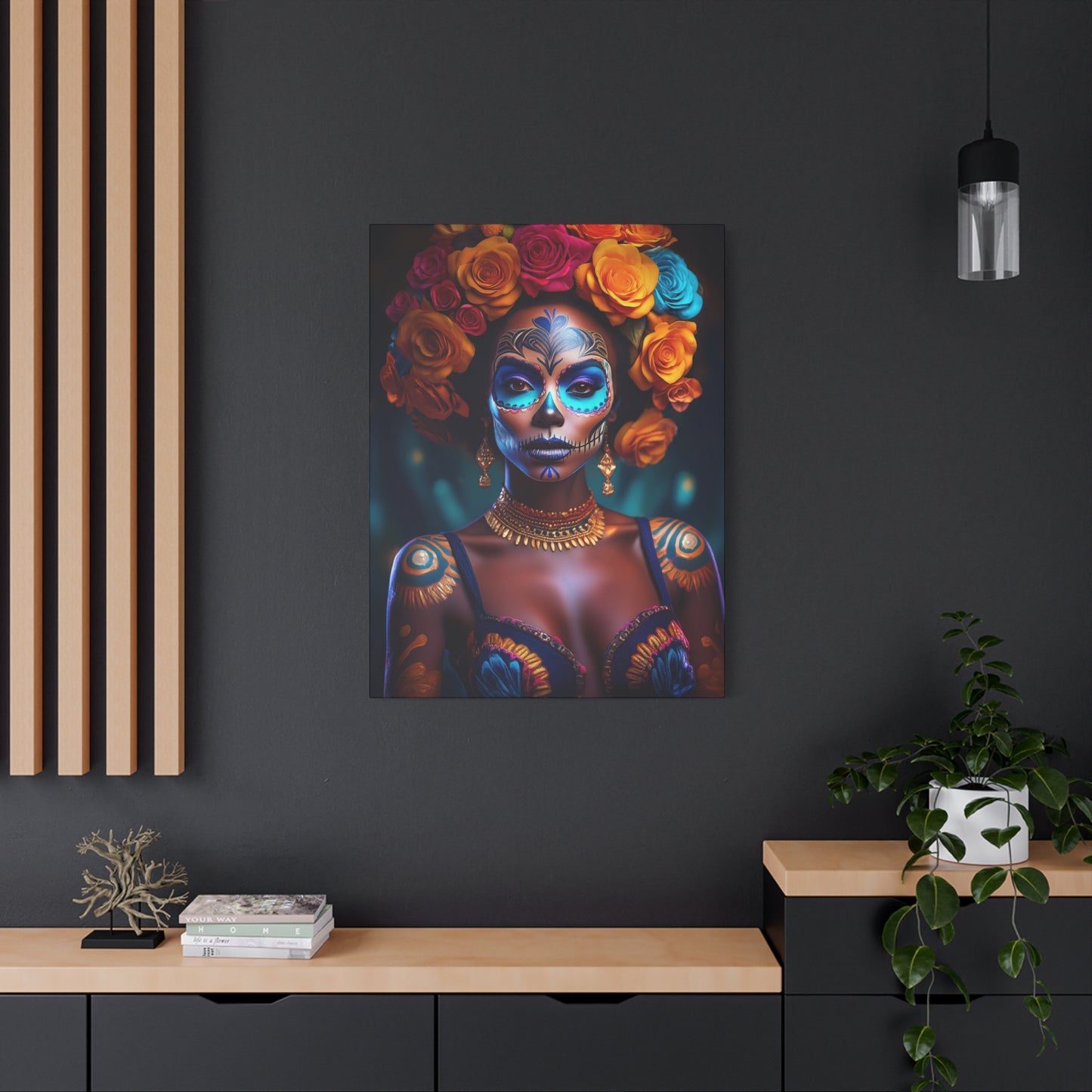 Dia de los Muertos Canvas Art | Day of the Dead - Stretched Matte Wall Decor 002