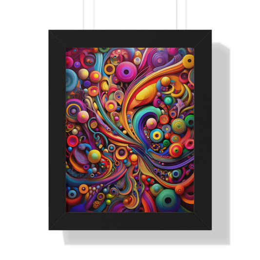 Psychedelic Dream Colorful Framed Vertical Poster - Vibrant Wall Art for Home Decor