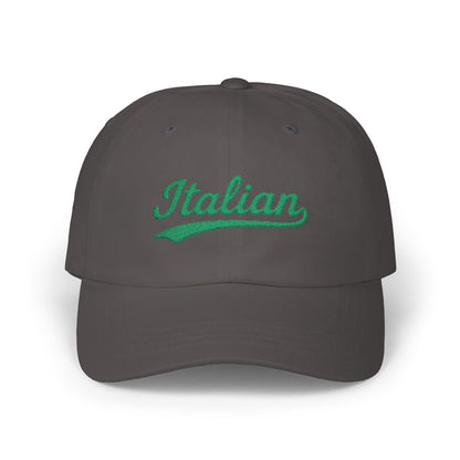 Italian Embroidered Classic Dad Hat – Script Baseball Hat for Italian Pride, Heritage, and Big Sauce Energy