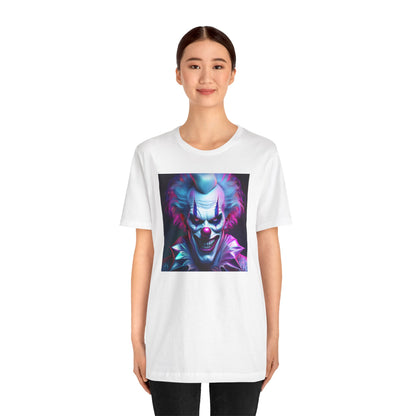 Scary Clown Halloween Shirt – Creepy Evil Clown Face Graphic Tee for Horror Fans. Unisex Jersey Short Sleeve Tee
