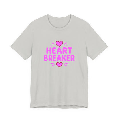 Colorful Design Heartbreaker Shirt – Cute Bubble Letter Tee with a Sarcastic Twist for Sweet but Savage Individuals. Unisex Jersey Short Sleeve Tee
