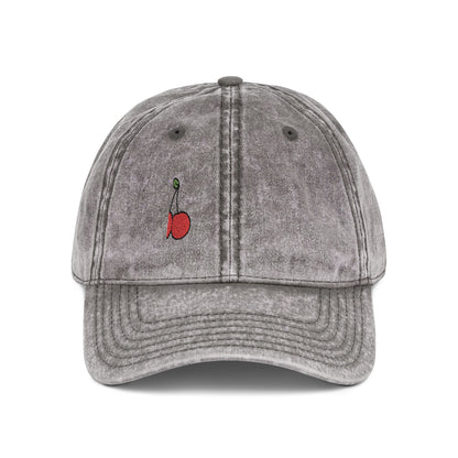 Cherries Vintage Hat – Embroidered Red Fruit Hat with Bold Minimalist Design and Flirty Style