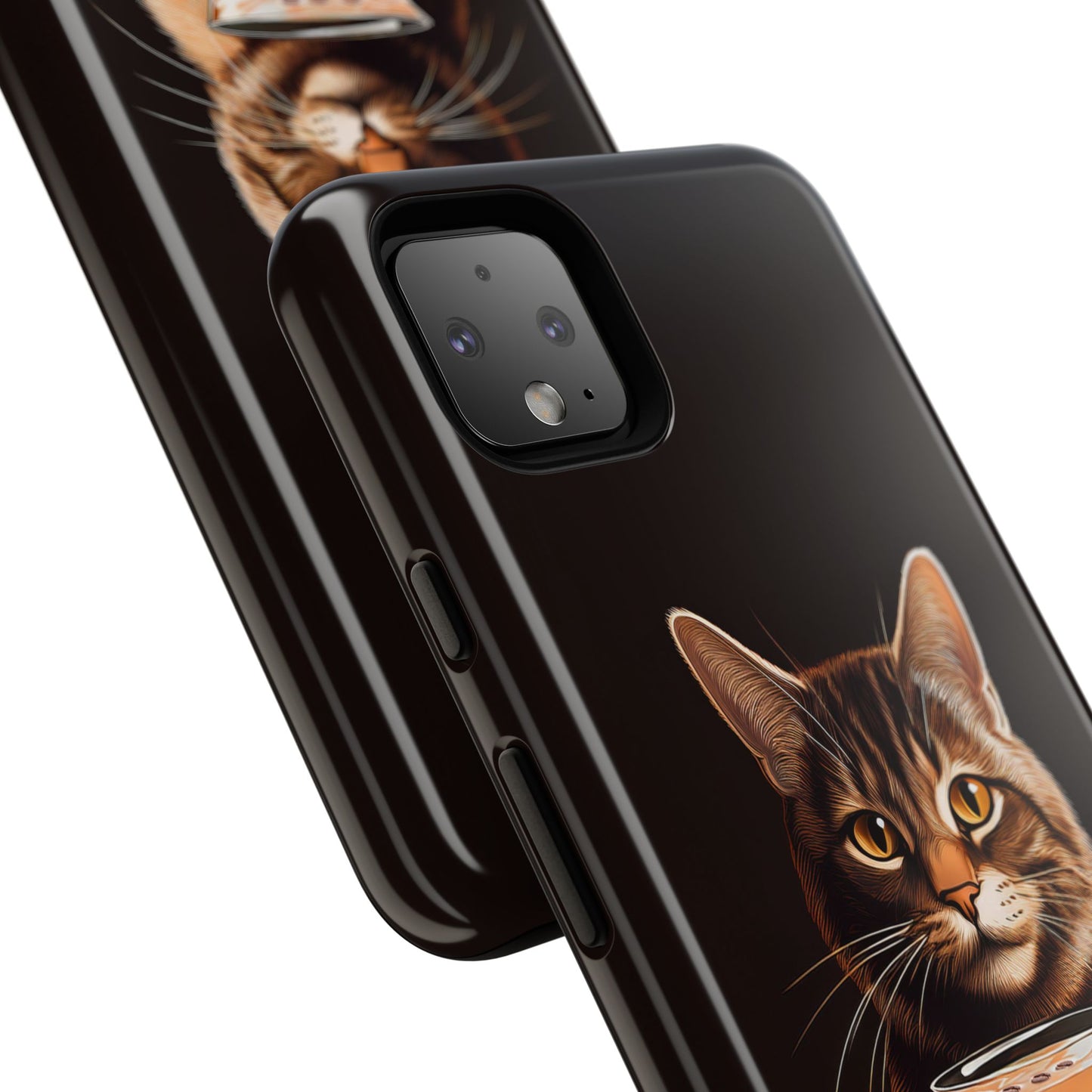 Sophisticated Cat with Espresso Martini Cell Phone Case 001