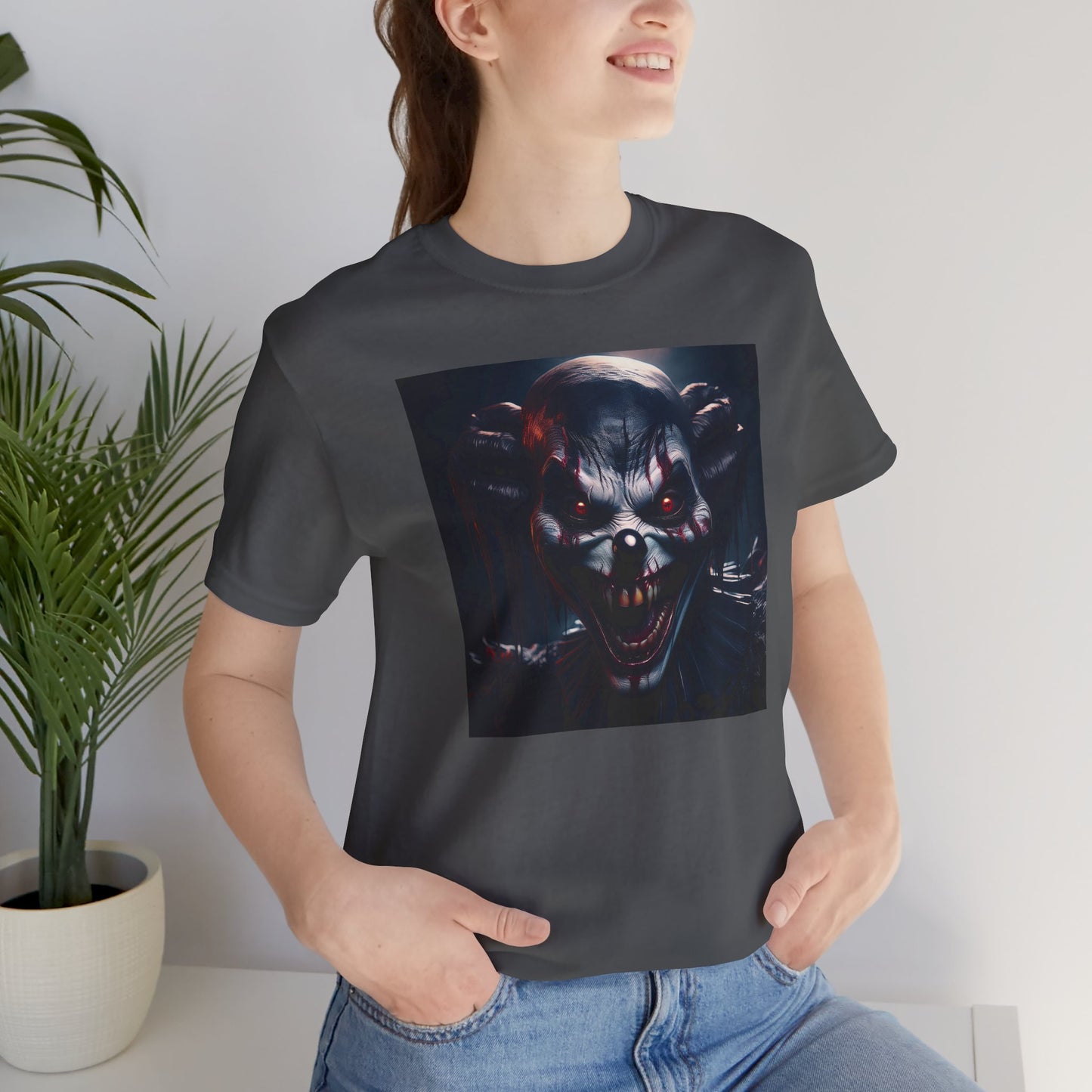 Terrifying Clown Face Halloween Shirt – Haunted Circus Horror Graphic Tee for Halloween Fright Fans