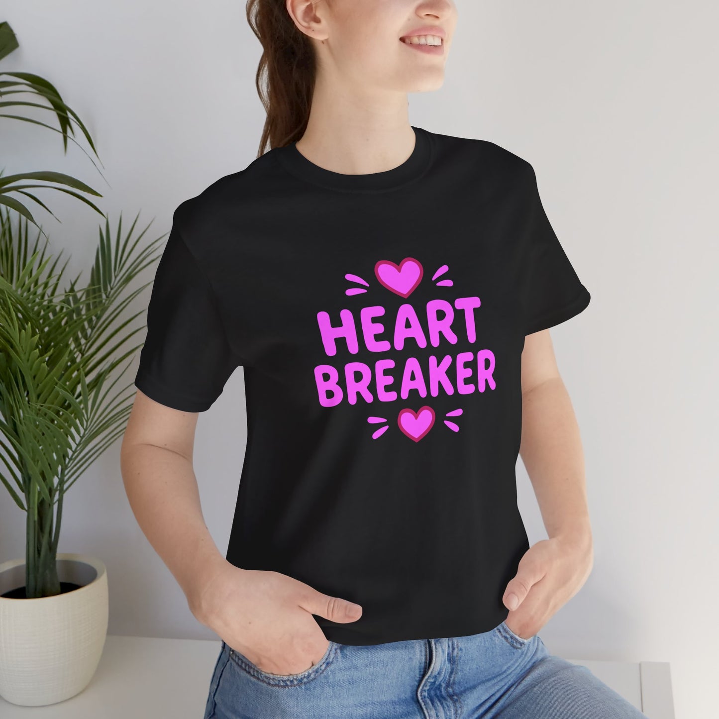 Colorful Design Heartbreaker Shirt – Cute Bubble Letter Tee with a Sarcastic Twist for Sweet but Savage Individuals. Unisex Jersey Short Sleeve Tee