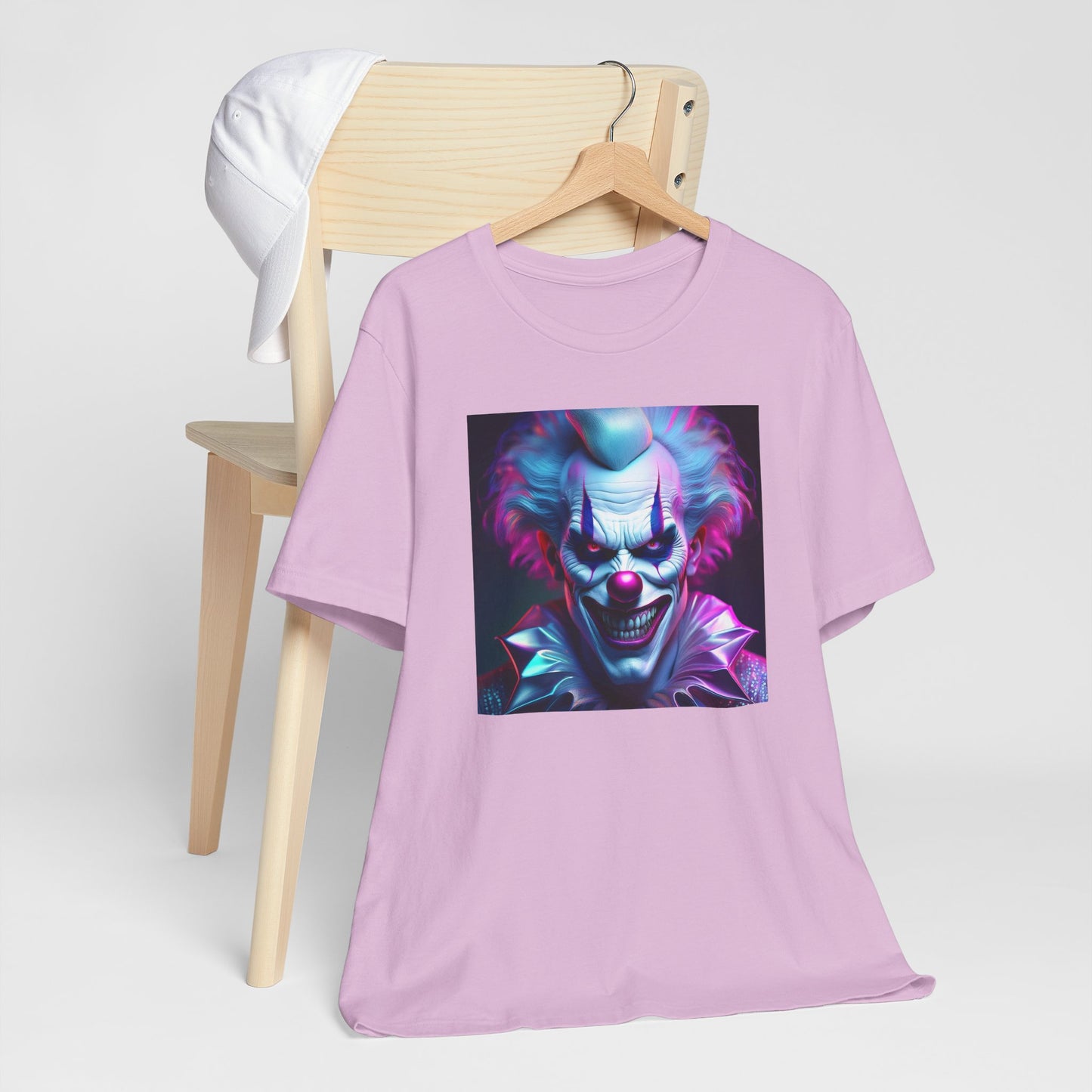 Scary Clown Halloween Shirt – Creepy Evil Clown Face Graphic Tee for Horror Fans. Unisex Jersey Short Sleeve Tee