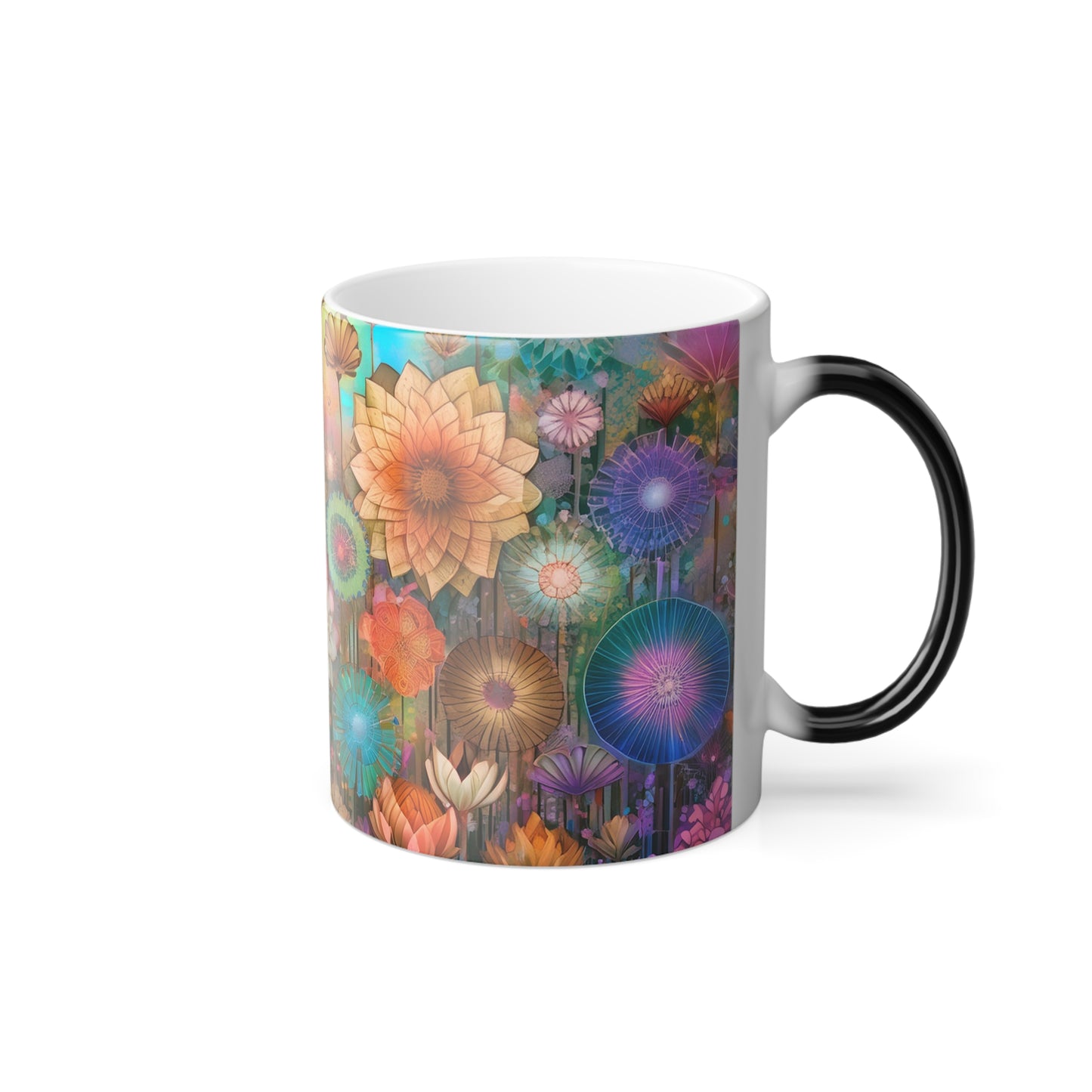 Flower Collage Color Morphing Mug, 11oz