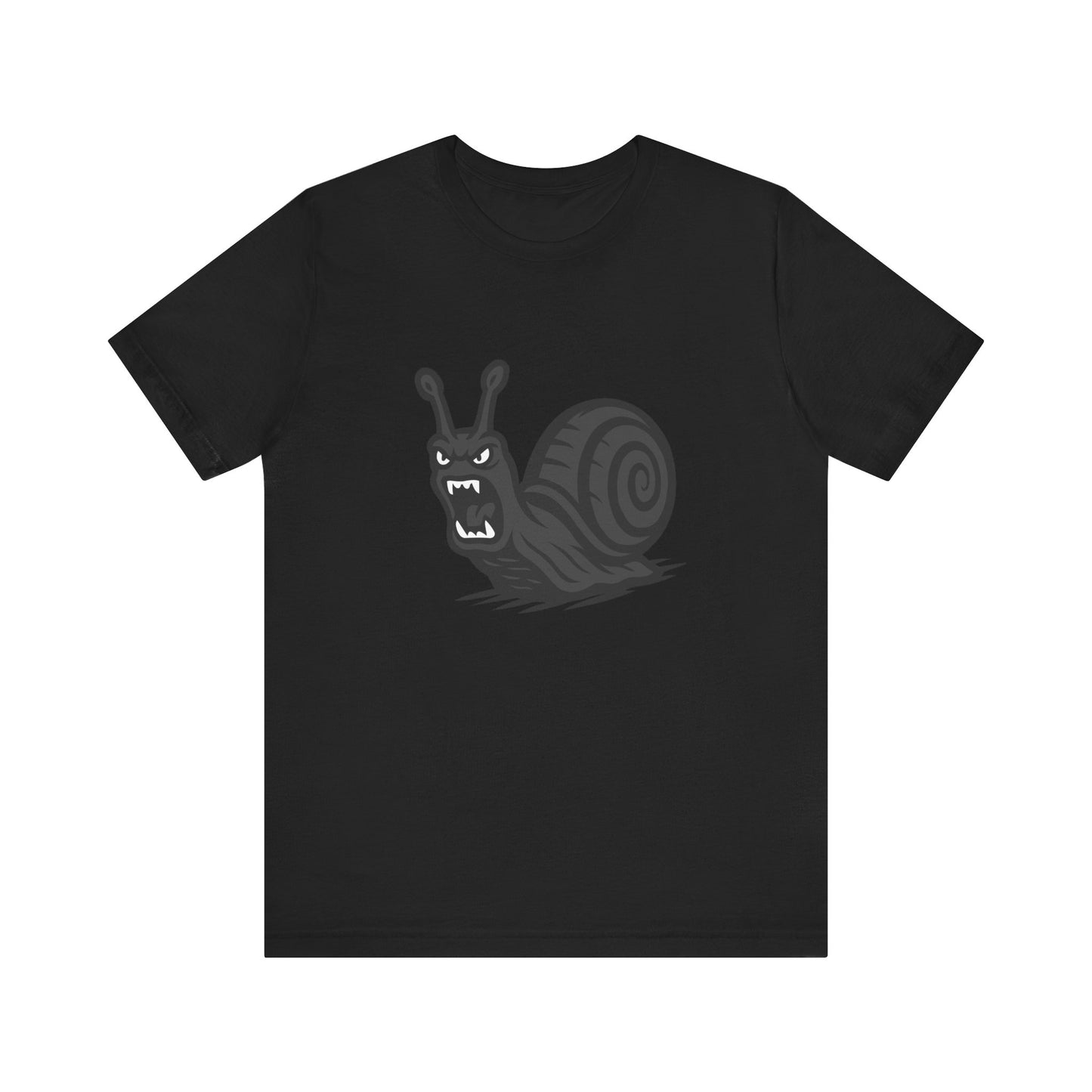 Angry Snail Graphic T-Shirt – Savage Screaming Snail Dark Theme Design on Black Tee for Bold Humor, Streetwear, and Weird Animal Vibes. Unisex Jersey Short Sleeve Tee