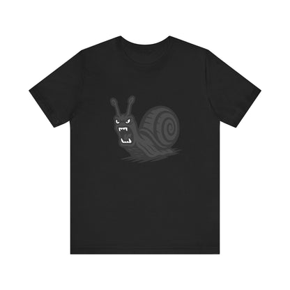 Angry Snail Graphic T-Shirt – Savage Screaming Snail Dark Theme Design on Black Tee for Bold Humor, Streetwear, and Weird Animal Vibes. Unisex Jersey Short Sleeve Tee