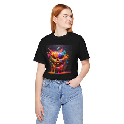 Neon Splatter Pumpkin Halloween Shirt – Vibrant Dripping Jack-o’-Lantern Graphic Tee for Bold Spooky Style