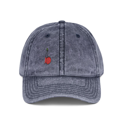 Cherries Vintage Hat – Embroidered Red Fruit Hat with Bold Minimalist Design and Flirty Style