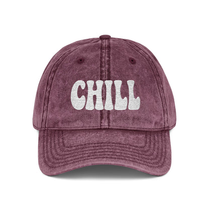 Chill Vintage Hat – Embroidered Relaxed Script Hat for Easygoing Vibes and Everyday Cool