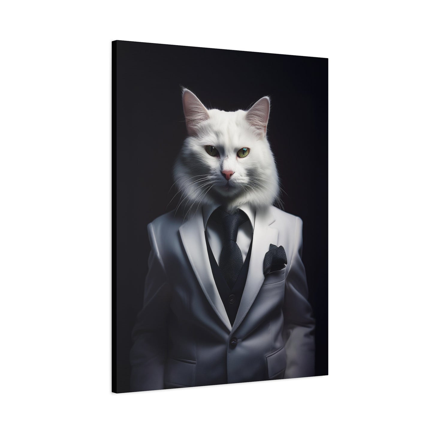 The Purr-fect Gentleman Canvas Art | Stretched Matte Wall Decor 002