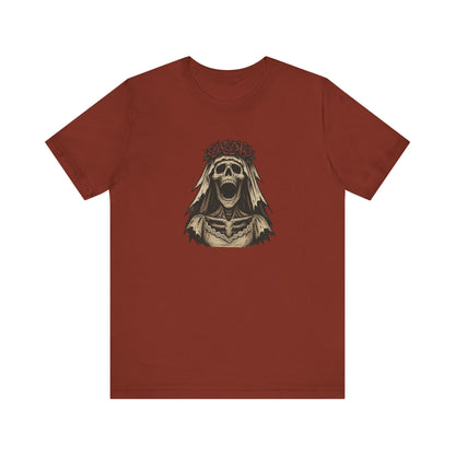 Screaming Skeleton Bride Halloween Shirt – Gothic Undead Bride Graphic Tee for Spooky Season Horror Fans