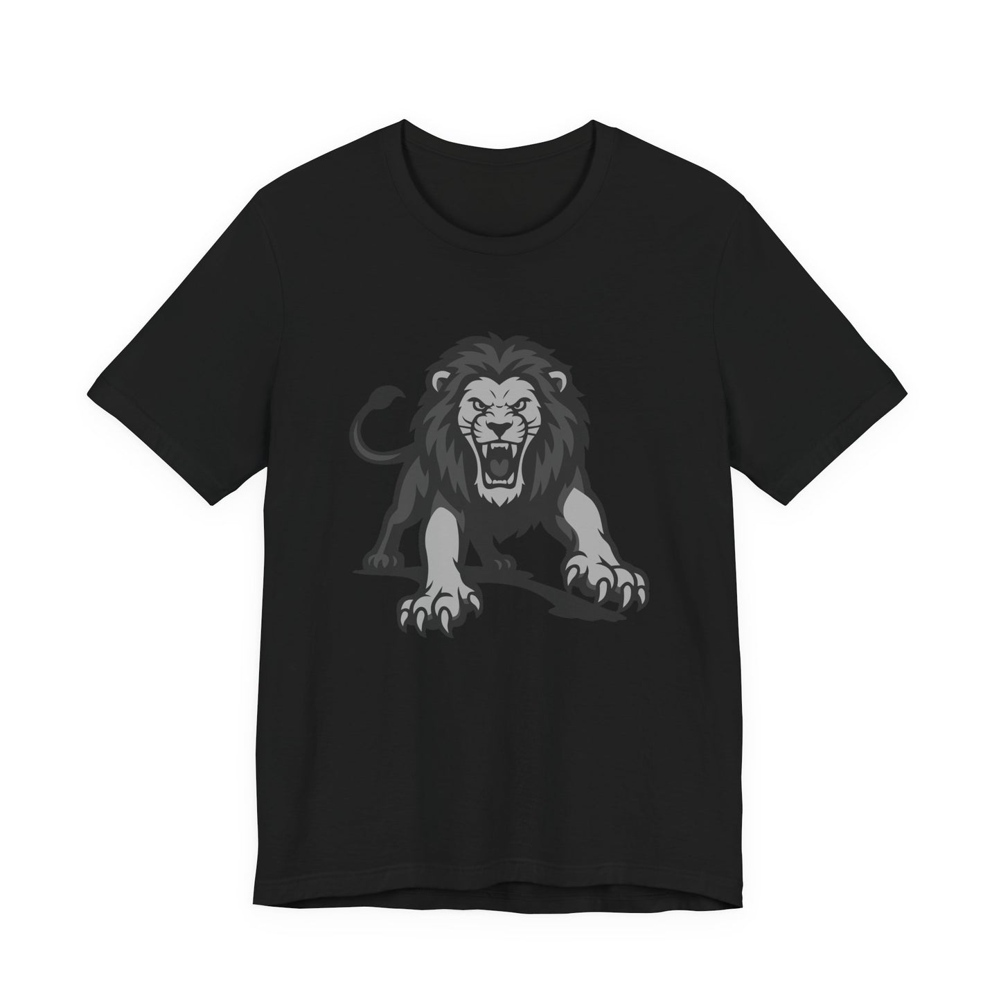Roaring Lion Graphic Tee Dark Theme – Fierce Predator Design for Bold Style