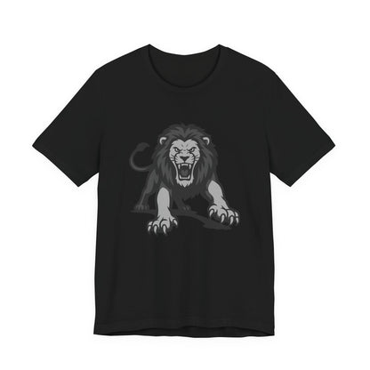 Roaring Lion Graphic Tee Dark Theme – Fierce Predator Design for Bold Style
