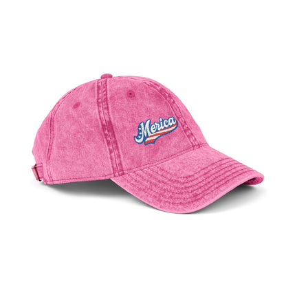 MERICA Vintage Hat – Patriotic Embroidered Hat for Bold American Style