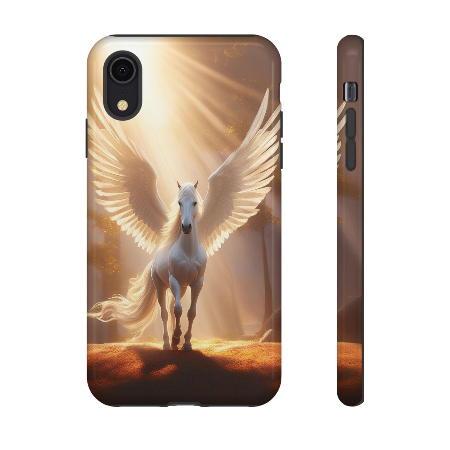 Pegasus Horse with beautiful wings lit by sun rays Tough Cases